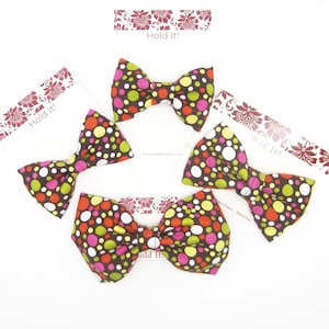 Multicolored Polka Dots Pet Bow Tie or Sailor Bow-4 Sizes Available, Fabric Pet Bow, Dog or Cat, Fits Over The Collar