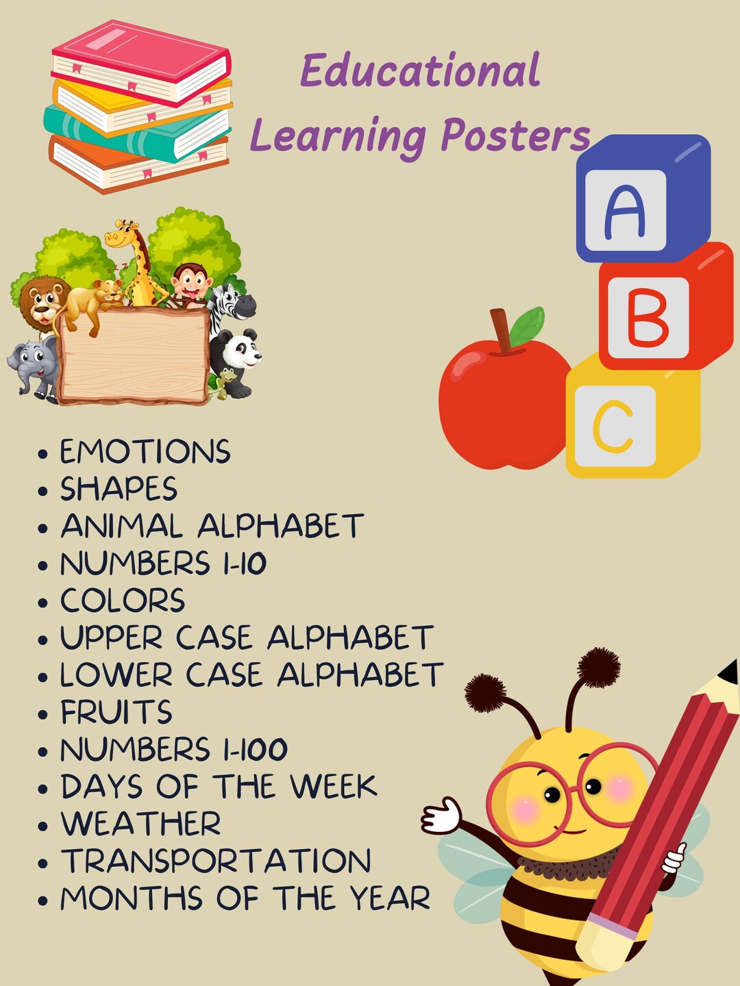 Education Learning Poster · Colorful Prints · Homeschool Classroom ...