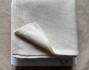 100% Pure Cashmere Baby Blanket, Receiving Blanket, Cream 75 x 75 Cm, 29.5” x 29.5