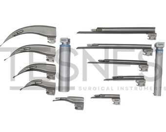 DDP Macintosh And Miller Laryngoscope Set – 9 Blades, 2 Handles, Large Adult