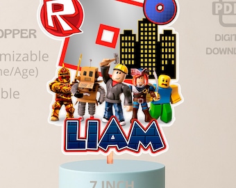 Custom Block game Cake Topper: Video Game Party Decoration (PDF Downloadable File)