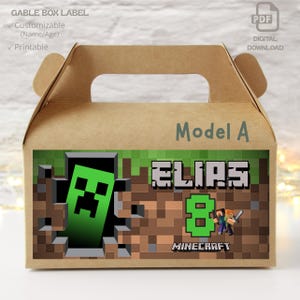 Minecra Custom Printable Labels – Instant Download for Candy, Treat & Party Favor Boxes / Custom Stickers