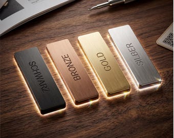 Targhetta nominativa magnetica in acciaio inox | Incisione personalizzata | Ideale per studi medici, ristoranti, offerta 10x5 | Personalizzabile con logo