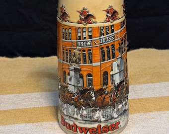 Vintage Budweiser Beer Stein: St. Louis Brew House 1892, National Landmark Series A
