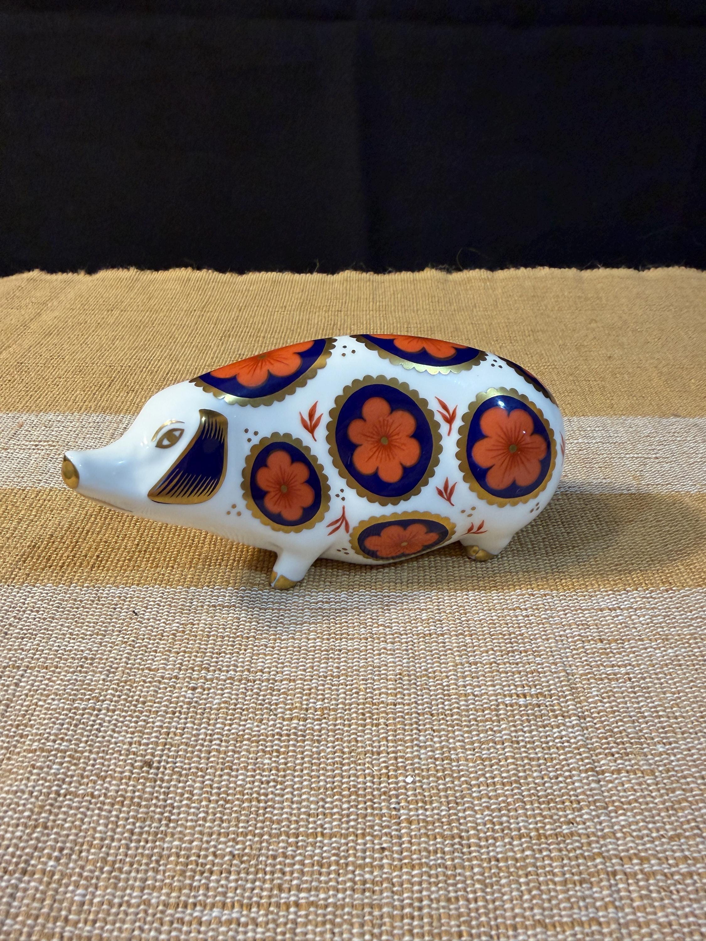 Royal Crown Derby Pig - Etsy UK