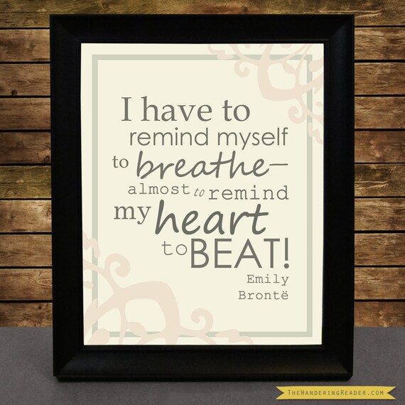 Items similar to Wuthering Heights Literature Art Quote ...