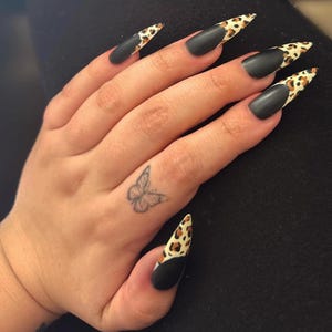 Cheetah Print French Tips Press On Nails