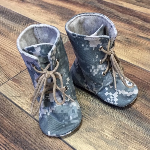 Tan Baby Combat Boots Lace up Boots Newborn Size up to 3T Etsy