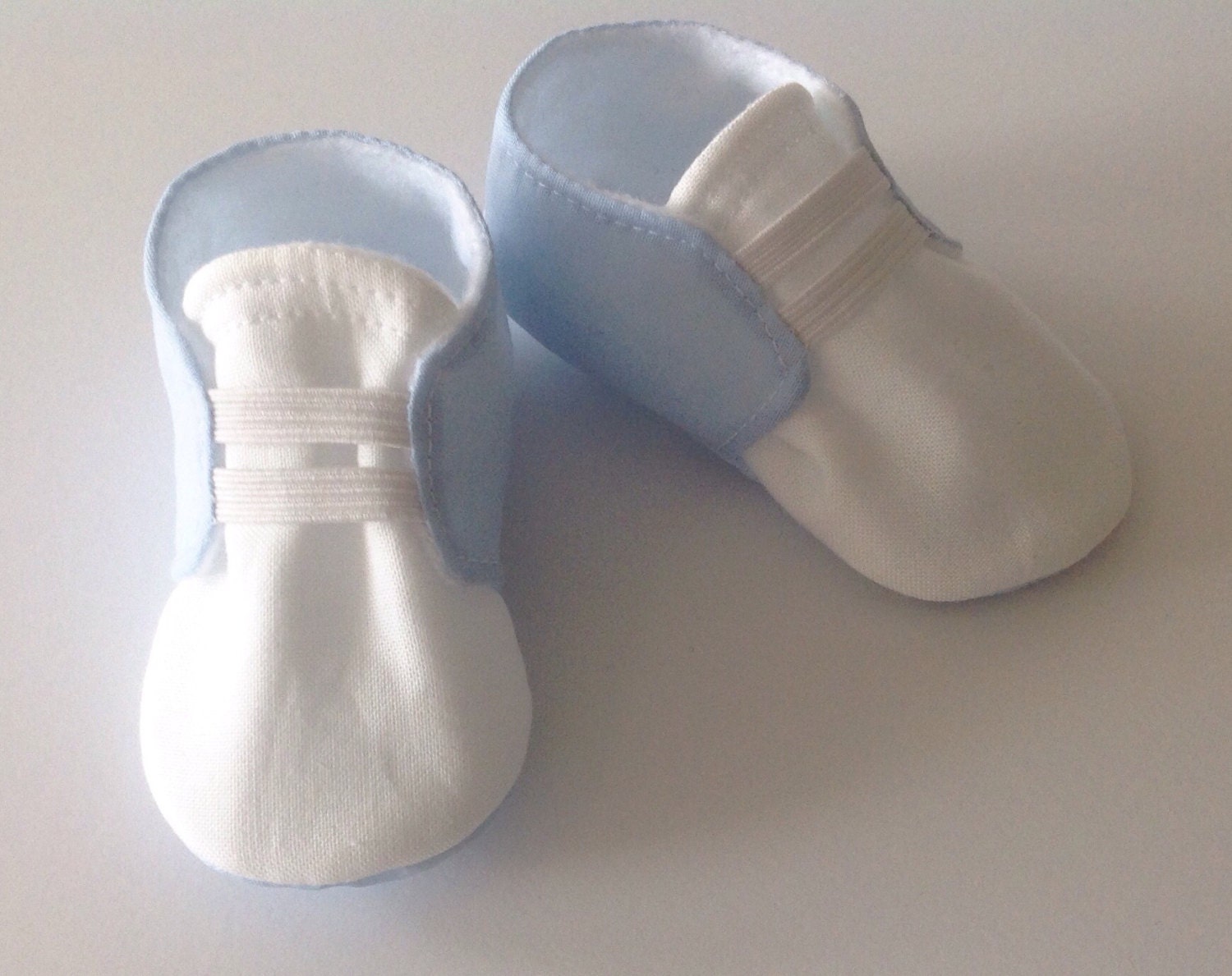 Blue & White Baby Shoes with Elastic Newborn size up to 18 | Etsy