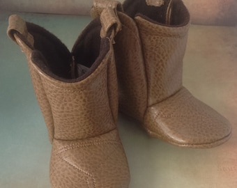 Light Brown Leather Baby Cowboy Boots | Cowgirl | Newborn size up to 24 Months