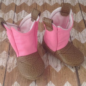Pink Baby Cowboy Boots | Cowgirl Boots | Faux Leather Boots | Newborn size up to 24 Months