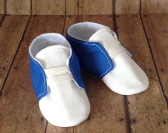 Blue & White Baby Shoes with Elastic | Newborn size up to 18 Months