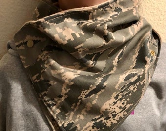 Air Force Camo Neck Warmer | ABU Neck Cowl | Tiger Stripe Scarf | Adult & Child Size