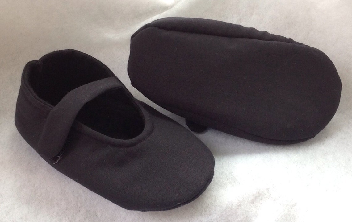 Black Baby Girl Shoes With Strap Newborn Size up to 24 Etsy
