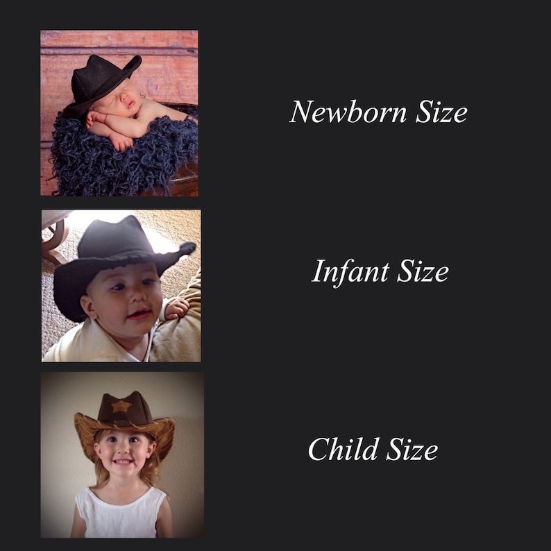 Baby Felt Cowboy Hat | Newborn | Infant | Toddler Sizes Available | PICK YOUR COLOR image 2