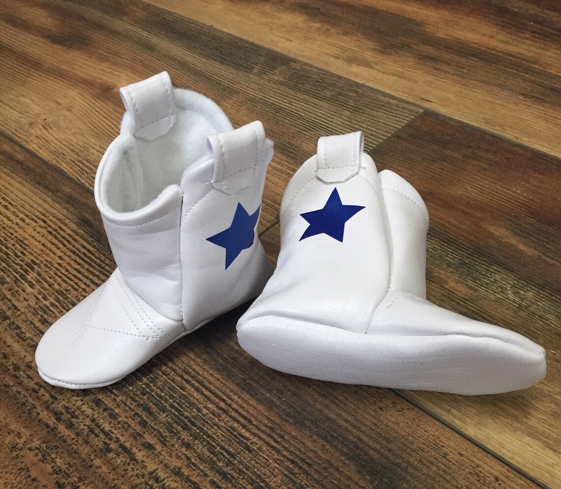 Dallas Cheerleader Baby Cowboy Boots White Faux Leather Etsy