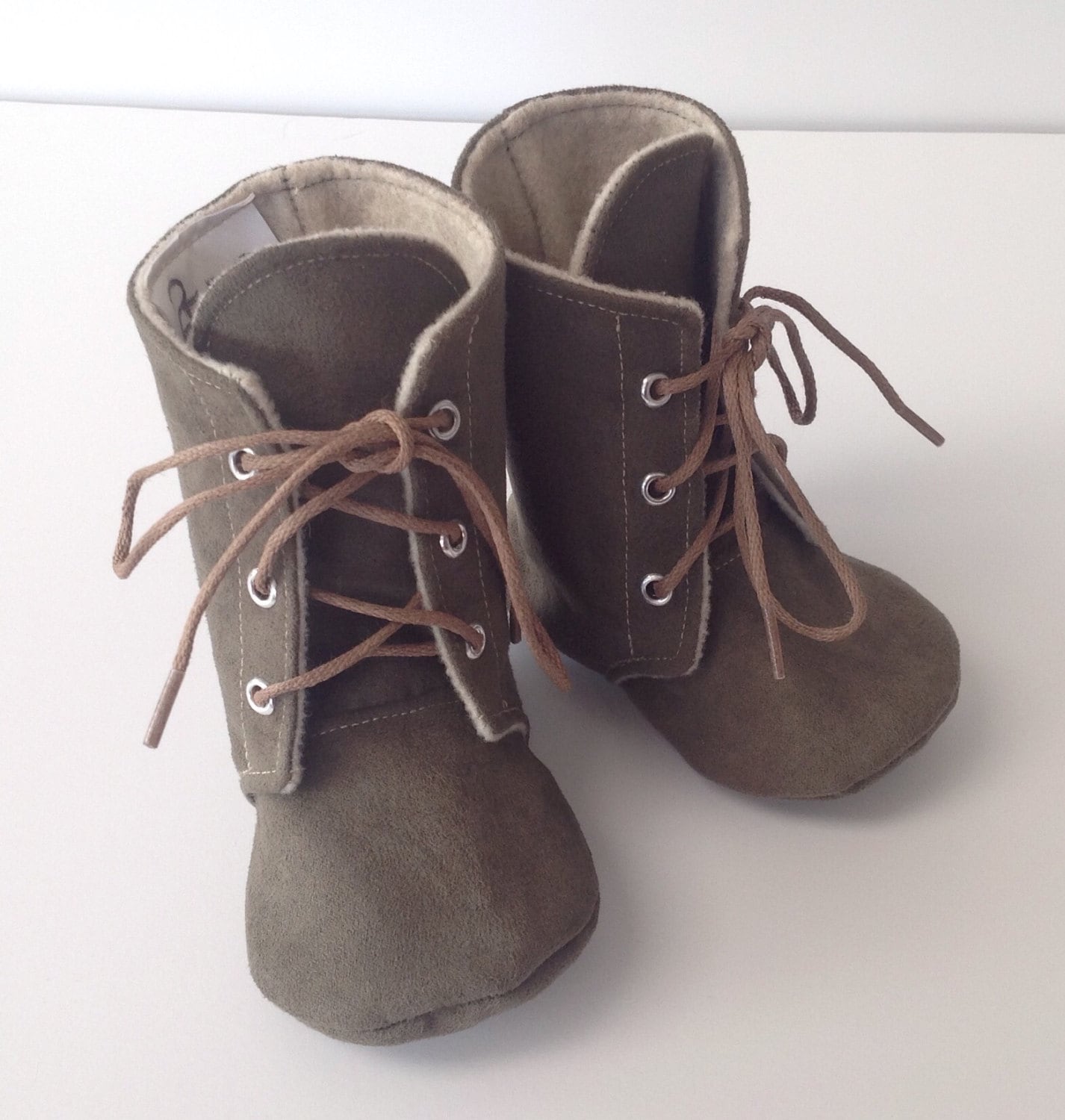 Green Baby Combat Boots Faux Suede Newborn Size up to 3T Etsy