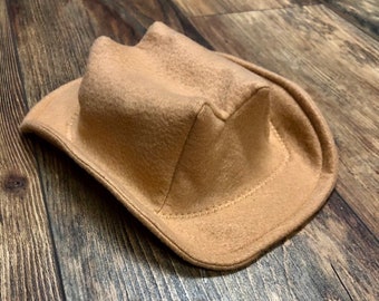 Tan Baby Cowboy Hat in Felt | Newborn | Infant | Toddler Sizes Available