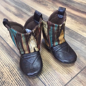 Southwest Print Baby Cowboy Boots| Aztec Boots | Cowgirl Boots | Faux Leather Boots | Newborn size up to 24 Months