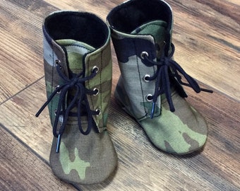 Army | Air Force OCP Baby Combat Boots | Military Camo | Lace Up Boots | Newborn size up to 3T