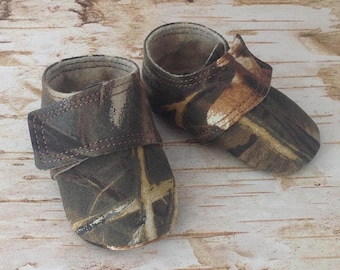 Camo Baby Shoes | Max Camo | Duck Hunting | 3-6 Month | Ready to Ship