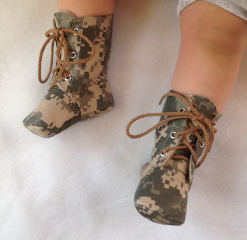 Army Baby Combat Boots ACU Camo Lace Up Boots Newborn size Etsy
