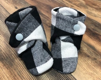 Buffalo Plaid Baby Boots | 3-6 Month | READY TO SHIP