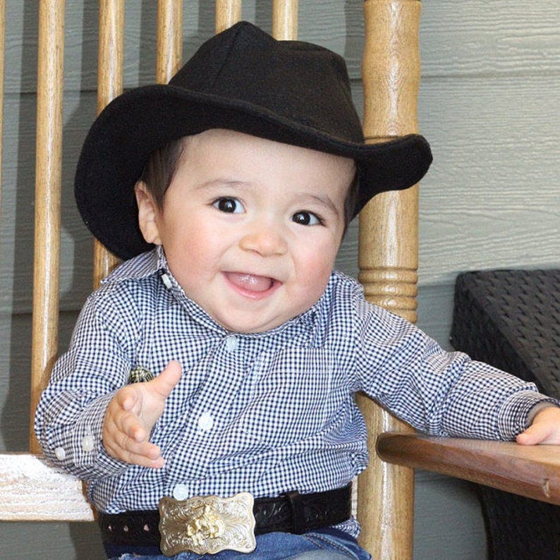 Baby Felt Cowboy Hat | Newborn | Infant | Toddler Sizes Available | PICK YOUR COLOR image 7
