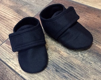 Black Baby Shoes with strap | Newborn up to 4T