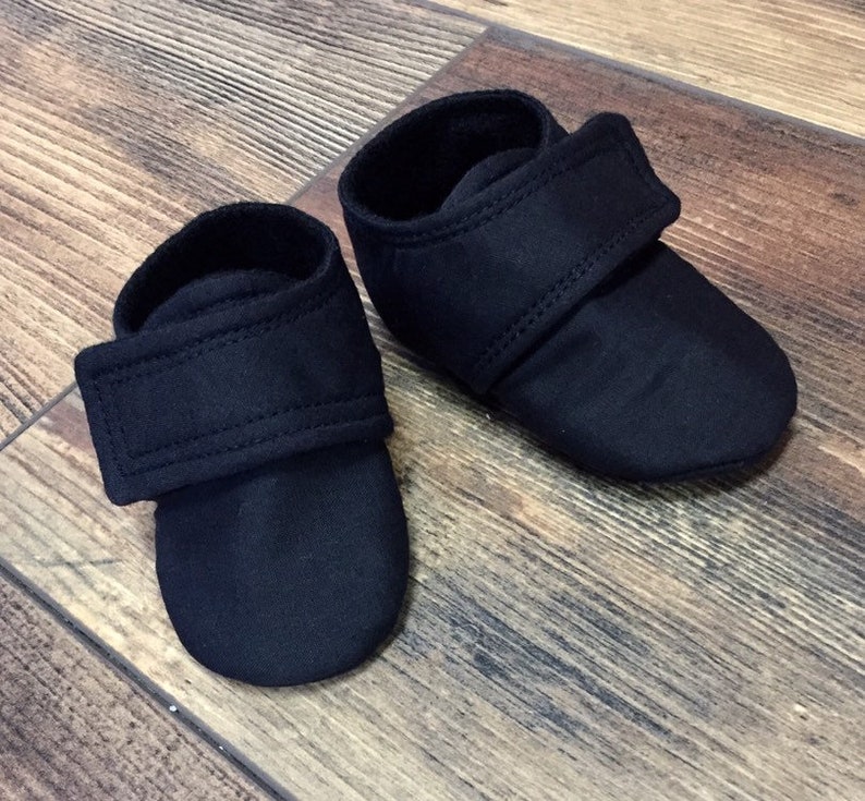 Black Baby Shoes with strap Newborn up to 4T Etsy