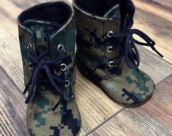 Marine Corps Baby Boots | Lace Up Boots | Newborn size up to 4T