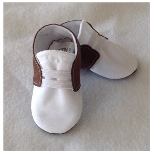 Brown & White Baby Shoes With Elastic Newborn Size up to 18 Months - Etsy