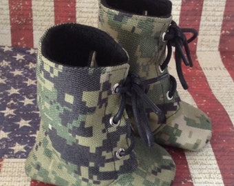 Navy Type III Baby Combat Boots Nwu AOR2 Camo Lace Up Military Boots
