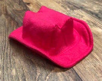 Hot Pink Baby Cowboy Hat in Felt | Newborn | Infant | Toddler Sizes Available