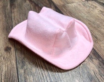 Pink Baby Cowboy Hat in Felt | Newborn | Infant | Toddler Sizes Available