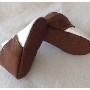 Brown & White Baby Shoes With Elastic Newborn Size up to 18 Months - Etsy