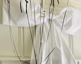 Oversized White Fabric Bow: Bridal Shower Party Decor