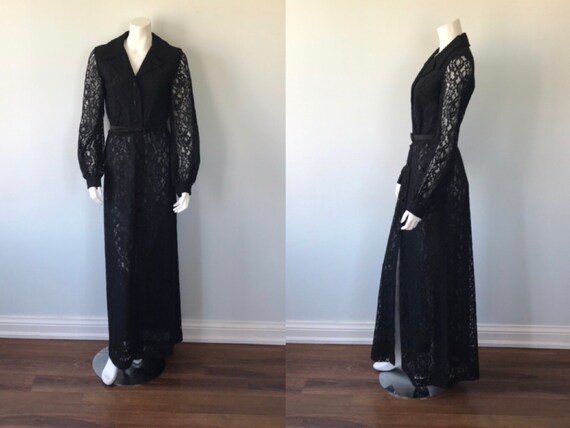 Vintage Daymor Couture Black Lace Gown, Black Lace