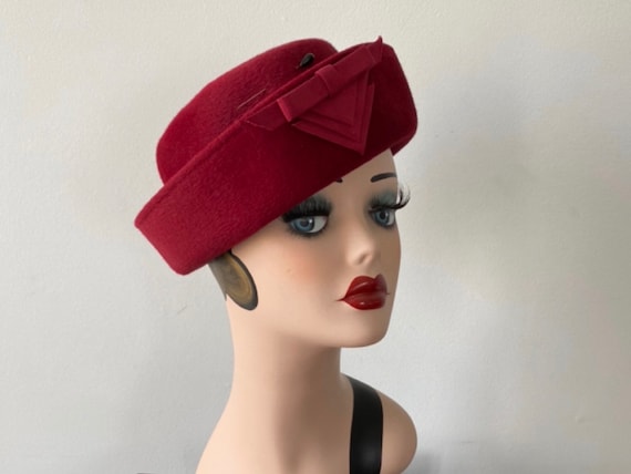 Vintage 1940s Pill Box Hat, 1940s Hat, Pill Box Ha