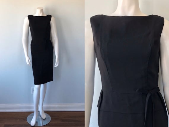 Vintage Black Dress, 1950's Dress, 1950s Black Dre