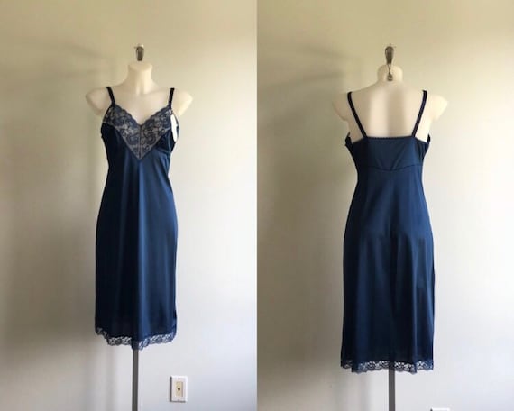 Vintage Blue Full Slip, Vintage Slip, Vanity Fair,