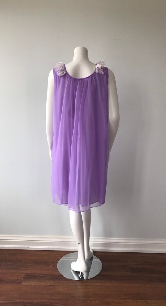 1960s Nightgown Romantic Nightgown Vintage Lavender Chiffon Nightgown French Maid Lavender Nightgown Vintage Chiffon Nightgown