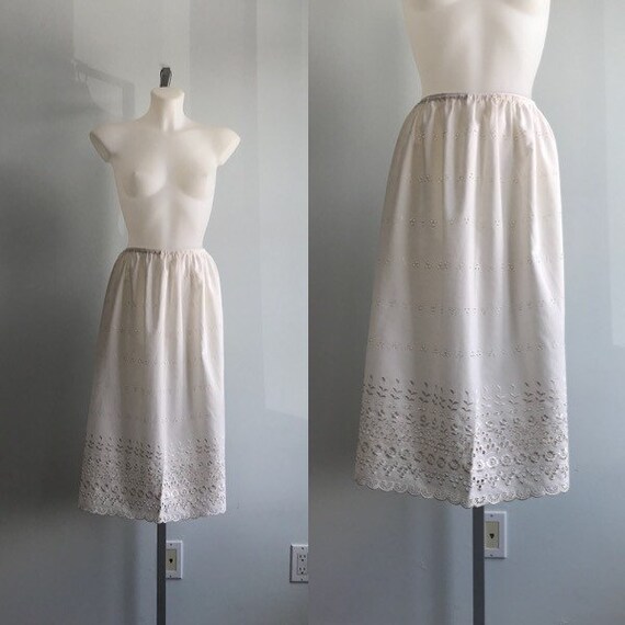 Vintage Eyelet Half Slip, 1960s Half Slip, Vintage