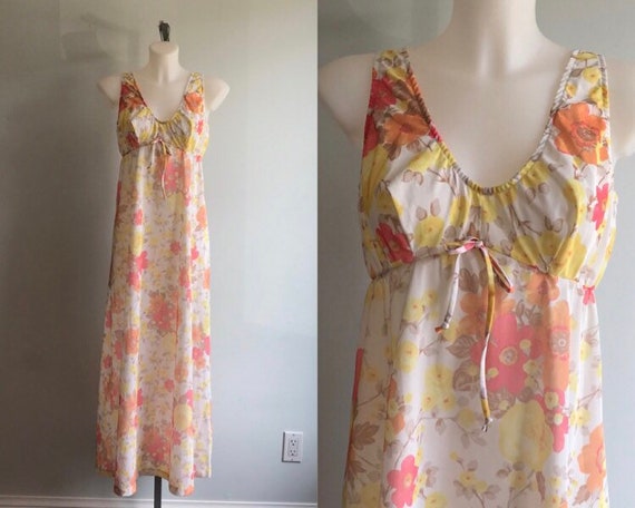 Vintage Nightgown, 1970s Nightgown, French Maid, F