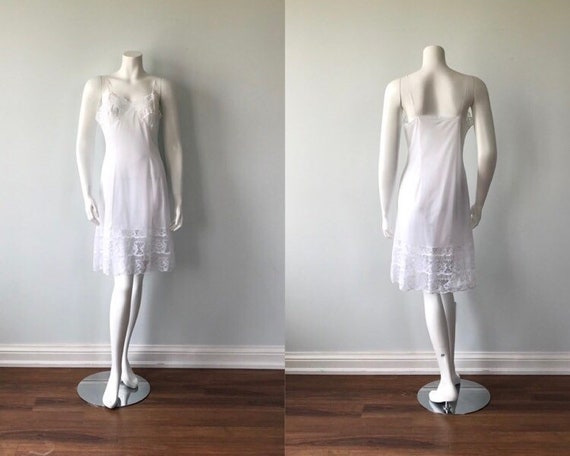 1960s White Full Slip, Vintage White Slip, Vintage
