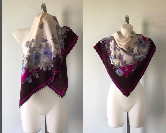 Vintage Leonard Paris Silk Scarf, Vintage Silk Sca