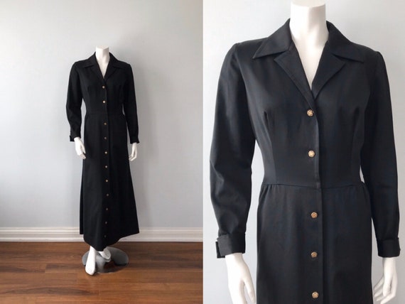 Vintage 1970s Black Dress, Coco Originals Toronto,