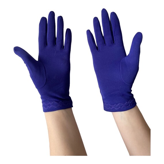 Vintage Purple Ladies Gloves 1950s A Paris Glove - image 4