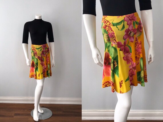 Versace Floral Skirt, Vintage Floral Skirt, Versa