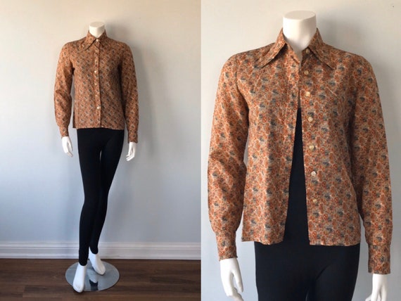 Vintage Blouse, Vintage Top, 1960s Blouse, 1960s A